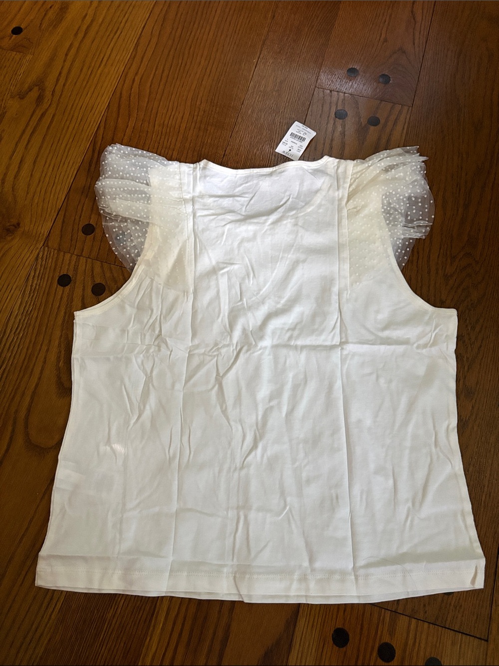 Polka-Dot Ruffle-Shoulder Tank Top - Picture 5 of 5